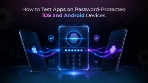 test app on password protected ios and android devices
