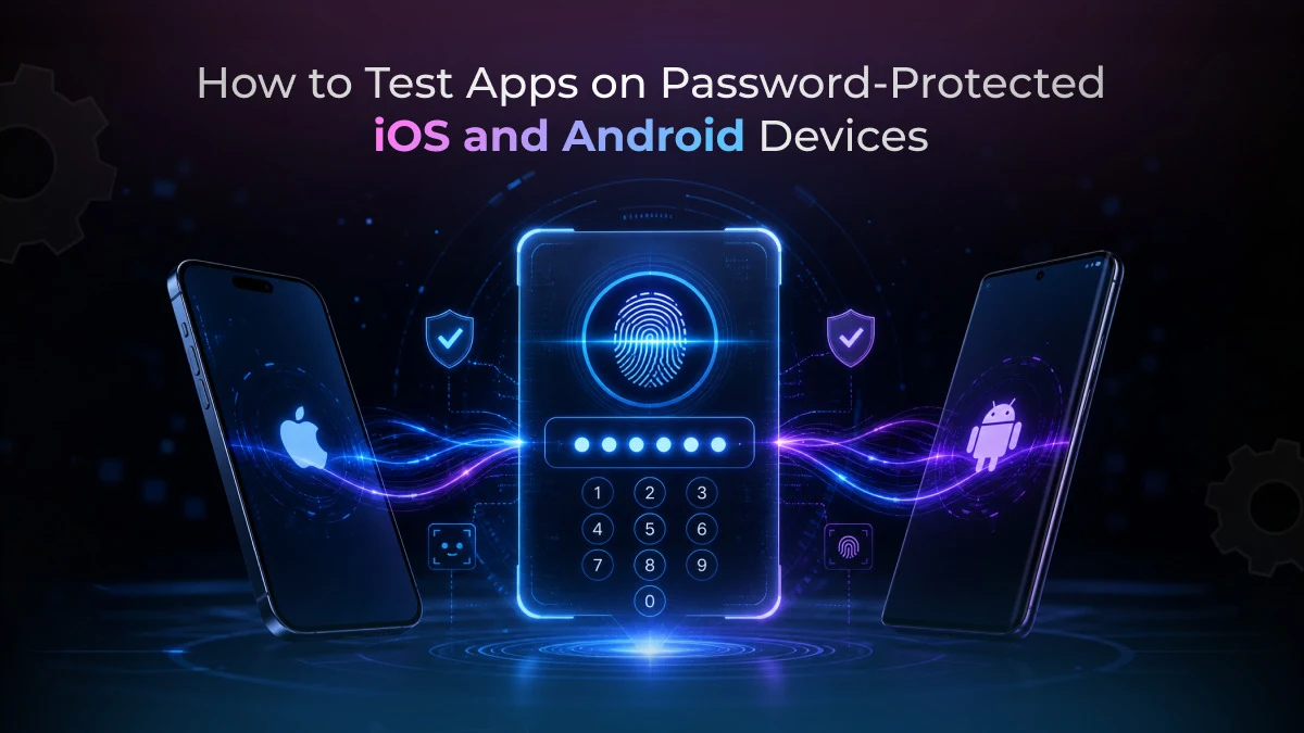 test app on password protected ios and android devices