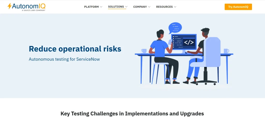 Best 10 ServiceNow Testing Tools in 2025 6 autonomous testing platform for ServiceNow