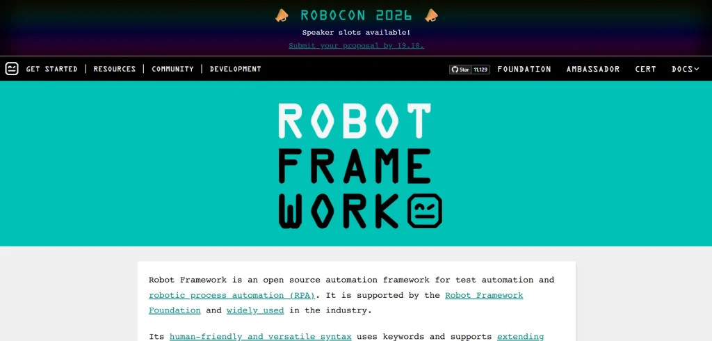 Best 20 SaaS Testing Tools 5 Robot framework saas testing tool