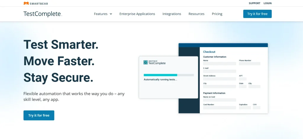 Best 20 SaaS Testing Tools 11 Testcomplete by smatbear test automation software