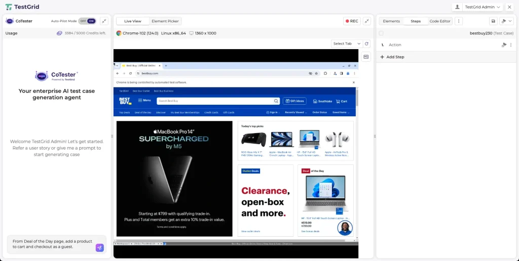 AI Test Case Generation: A Complete Guide for QA Teams 15 CoTester generaing test cases for bestbuy.com
