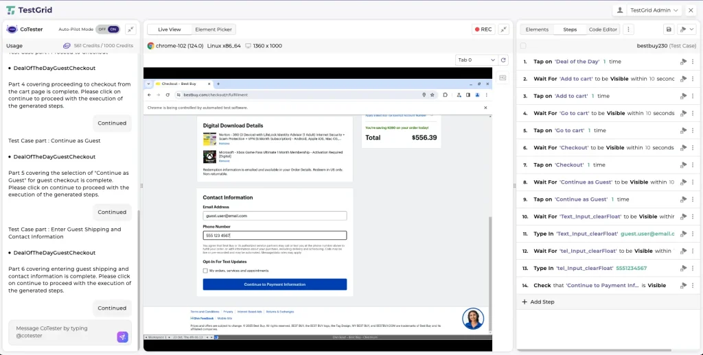 AI Test Case Generation: A Complete Guide for QA Teams 21 testgrid's cotester live view feature
