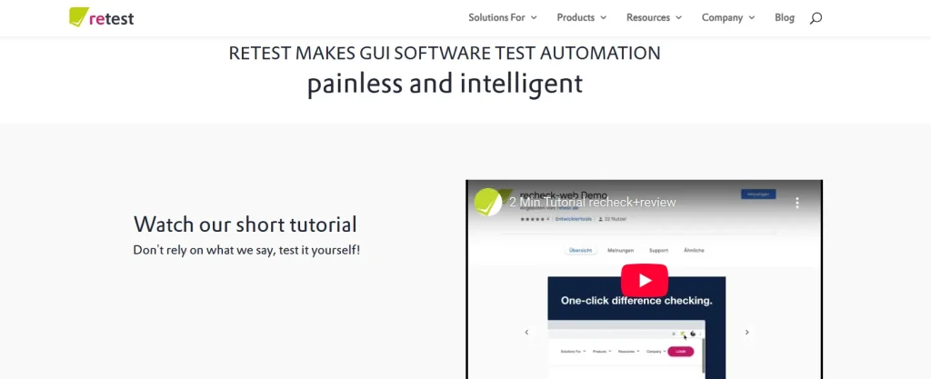 Best 20 SaaS Testing Tools 19 retest software test automation