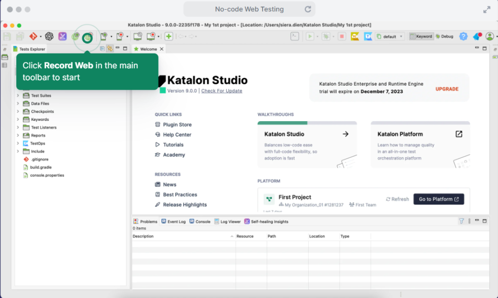 Katalon Studio cross browser testing