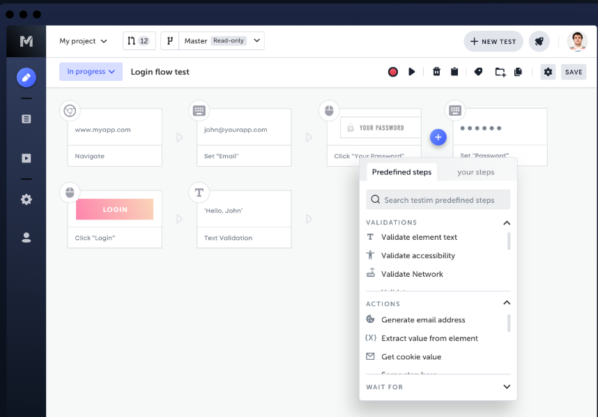 Testim AI-powered cross-browser testing tool