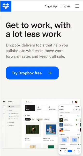 dropbox Website Mobile Friendly