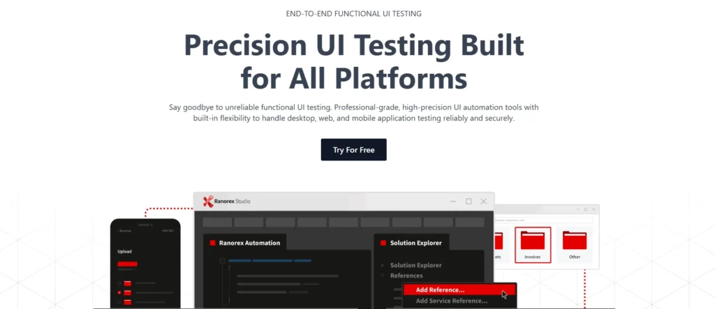 Ranorex Studio low-code UI testing