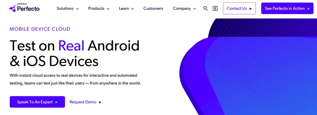 Best 9 AI Tools for Mobile App Testing in 2026 5 Perfecto Mobile Device Cloud