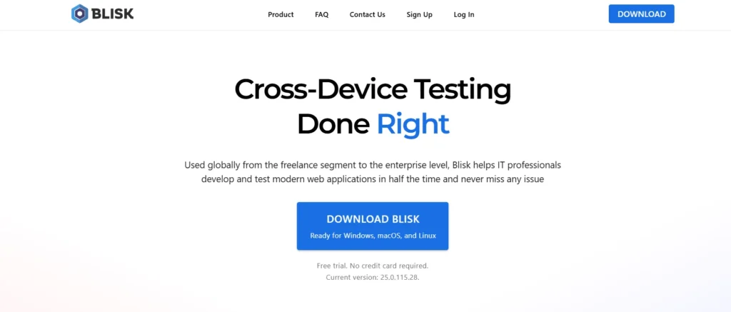 Browserling Alternatives: 10 Best Tools for Cross-Browser Testing 13 Blisk
