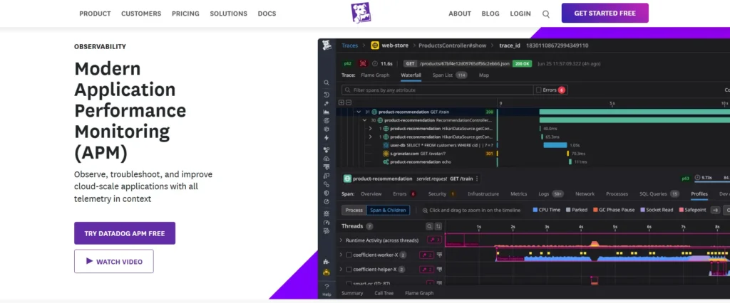 APM Tools Comparison: Application Performance Monitoring Tools 7 Datadog
