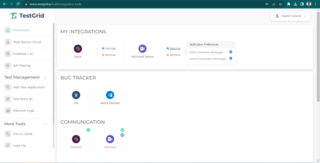 Microsoft Teams Integration With TestGrid - TestGrid